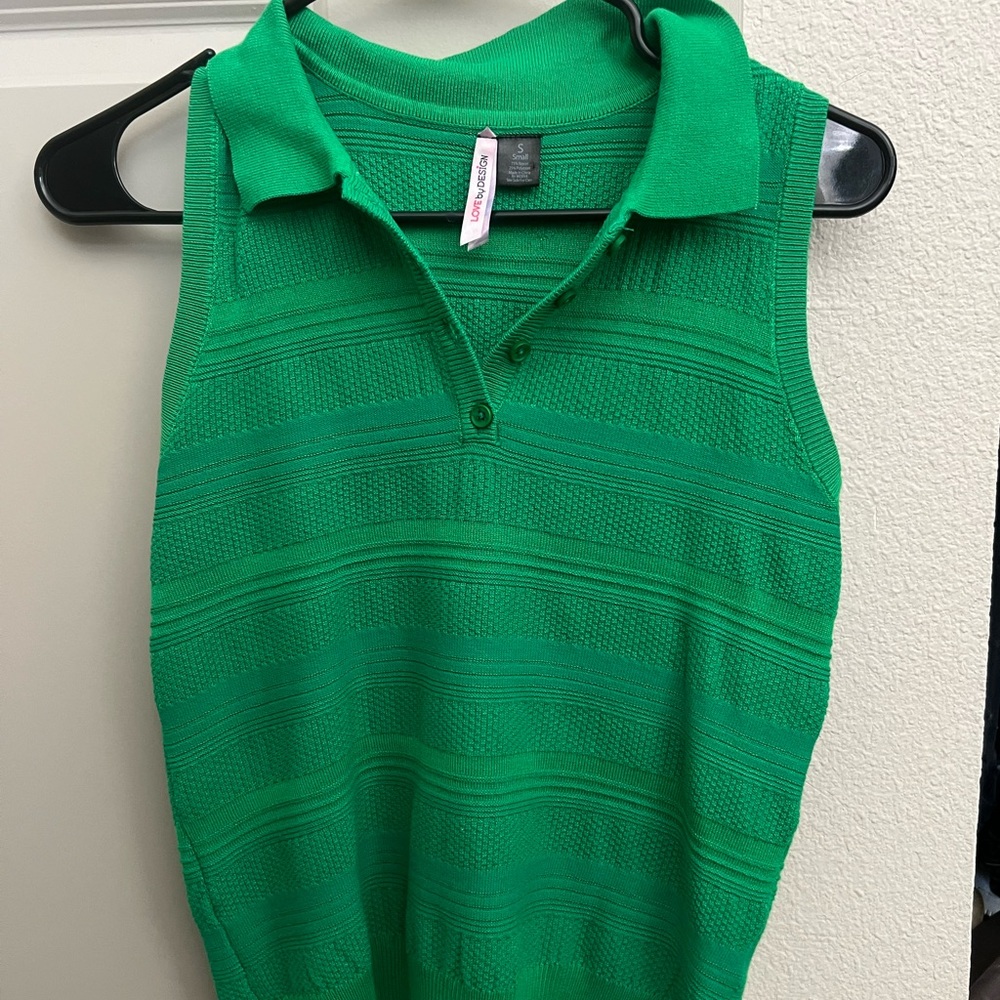 green sweater vest